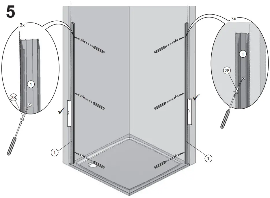 RAVAK SRV2 S ASRV3 APSS Shower Enclosure - Figure 6