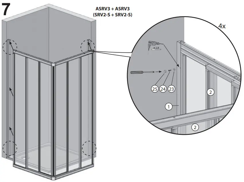 RAVAK SRV2 S ASRV3 APSS Shower Enclosure - Figure 8