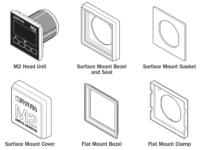 BLUE SEA SYSTEMS DC M2 OLED Meter - Components Included 1