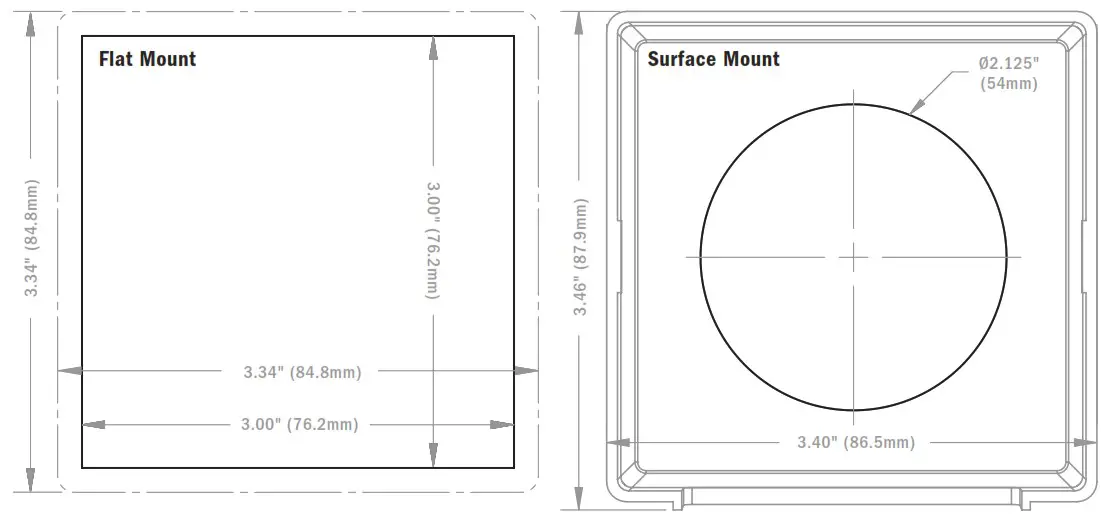 BLUE SEA SYSTEMS DC M2 OLED Meter - Mounting Templates 1