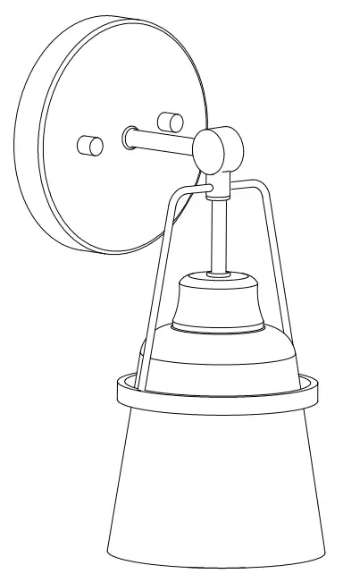 Uolfin 4806459 1-Light Gold Bathroom Vanity Light with Matte Black Cup Metal Shade