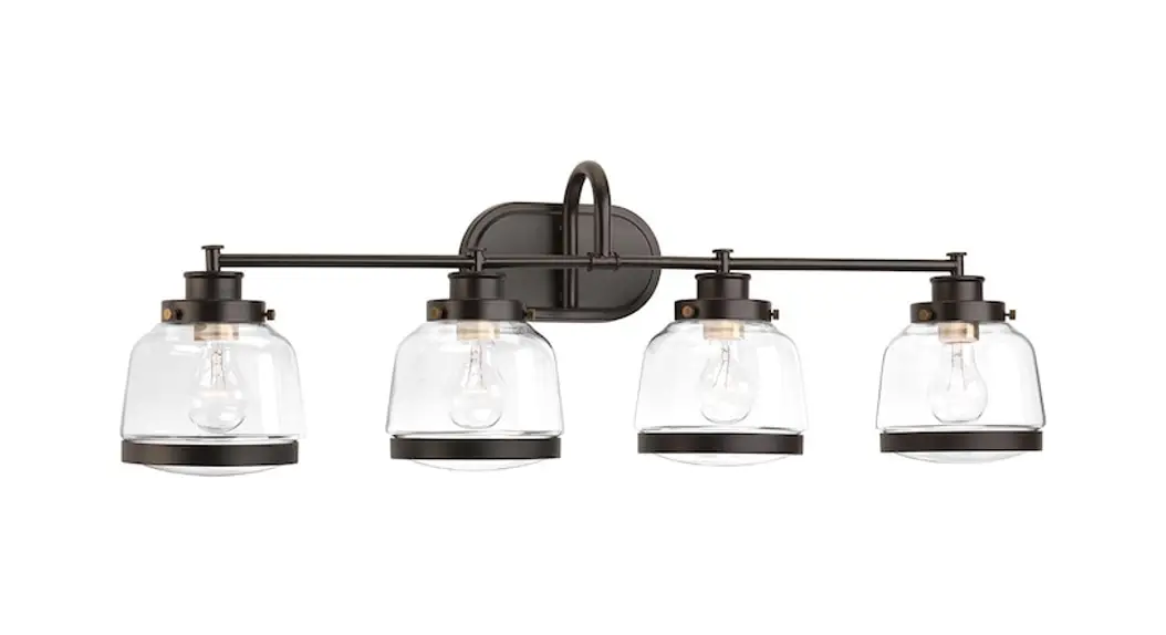 Progress Lighting P300083-020 35.75-inch 4-light Antique Bronze Farmhouse Vanity Light User Manual Progress Lighting P300083-020 35.75-inch 4-light Antique Bronze Farmhouse Vanity Light User Manual