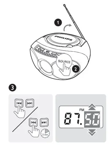 PHILIPS AZ318 3000 Series CD Sound Machine-5