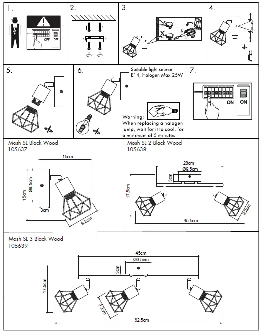 QAZQA 105637 Industrial Spot Black 1