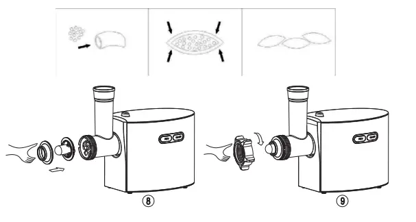 CHEFFANO AZ-MG091 Max Stainless Steel Meat Grinder - 6