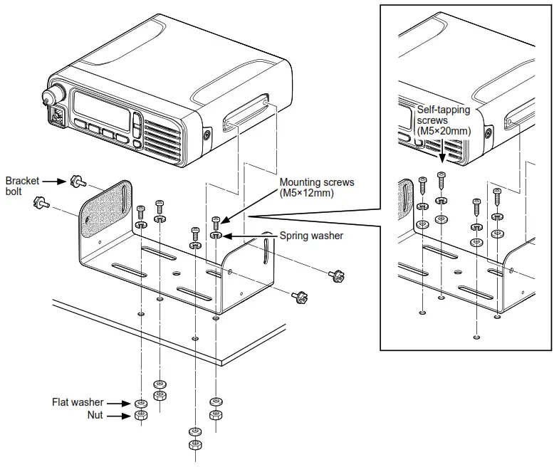iCOM IC-F5130D VHF Digital Transceiver - Mounting Example