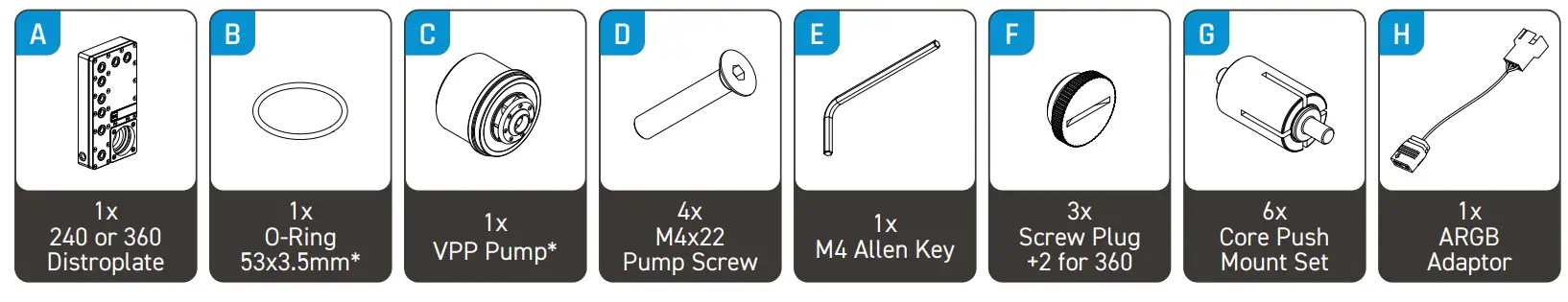 alphacool Core Distro Plate 360 Left VPP D5 - Accessories
