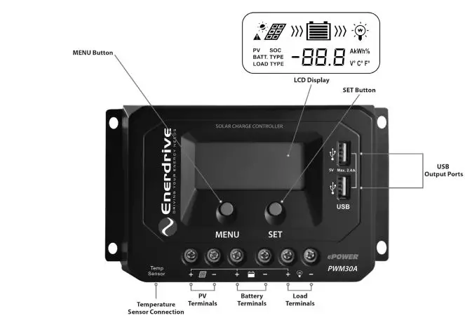 ePOWER-EN4302030-Smart-Automatic-12-24-Volt-Pwm-Solar-Controller-4-Stage-Charging-fig 4