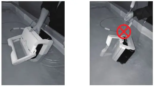 Paxcess Orobotic Pool Floor Cleaner - When pulling cleaner out of water