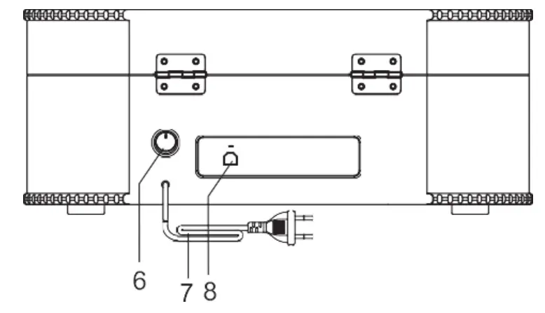 Lenco TT 34 Classic Phono Wooden Turntable with USB Connection - BACK PANEL