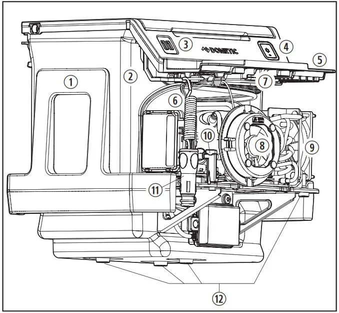 DOMETIC CCF T CPV Center Console Refrigerator - Component Locations