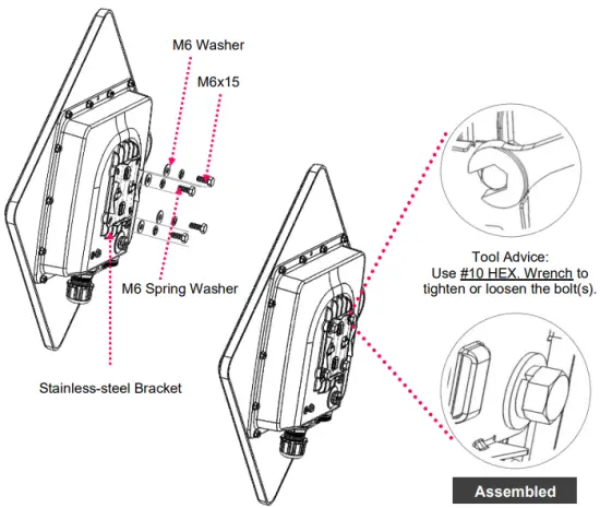 Attach the Stainless-Steel Bracket to the Enclosure