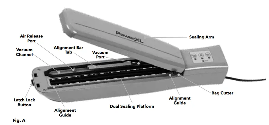 PowerXL VS2 140W Duo Nutirisealer Owner's Manual - Fig. A