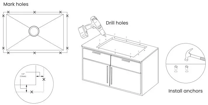 Swiss Madison - well made forever Undermount Kitchen Sink - Install Mounting Brackets