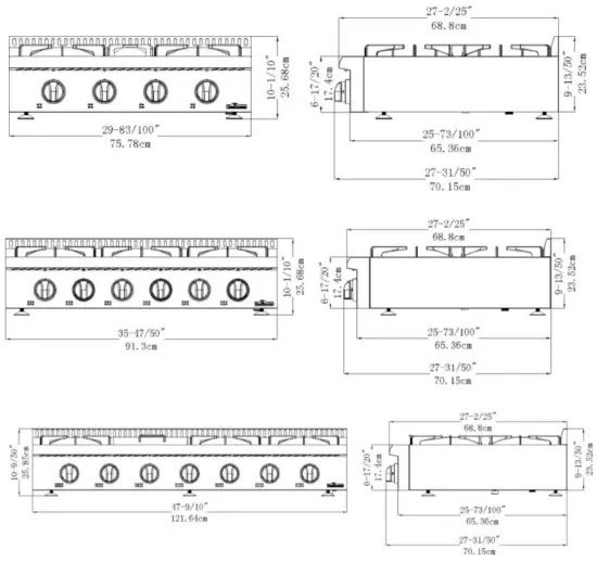 THOR KITCHEN HRT4806U 48 Inch Gas Rangetop - Combustible material