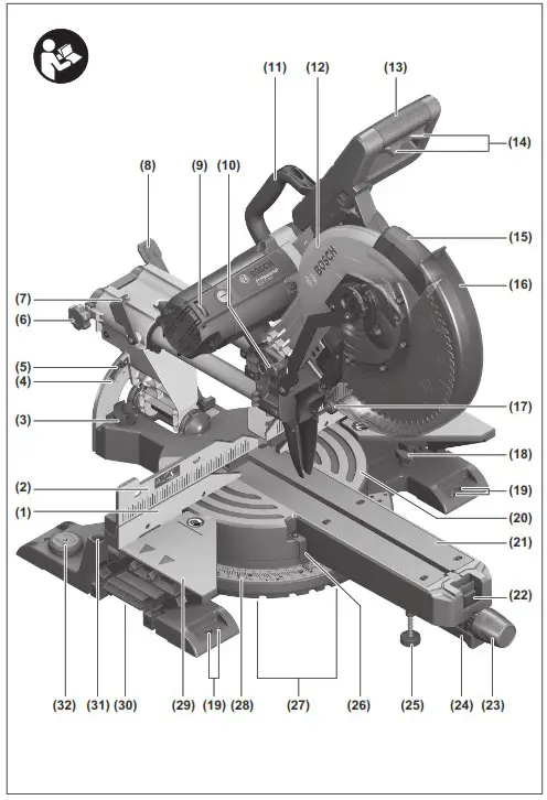 BOSCH GCM 12 SDE Professional Sliding Mitre Saw - overview 1