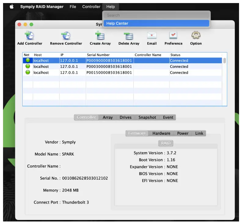 SymplySPARK 48TB 8 Bay Thunderbolt 3 RAID Array - app 2