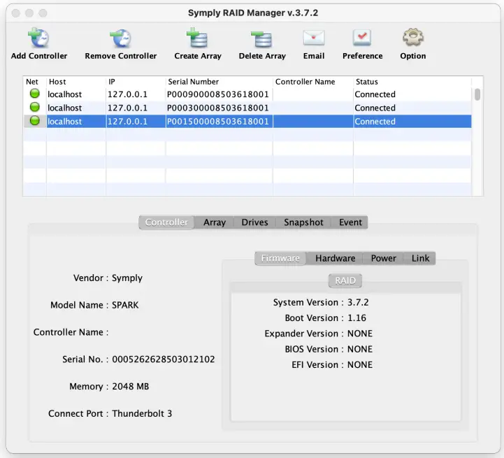 SymplySPARK 48TB 8 Bay Thunderbolt 3 RAID Array - app 4