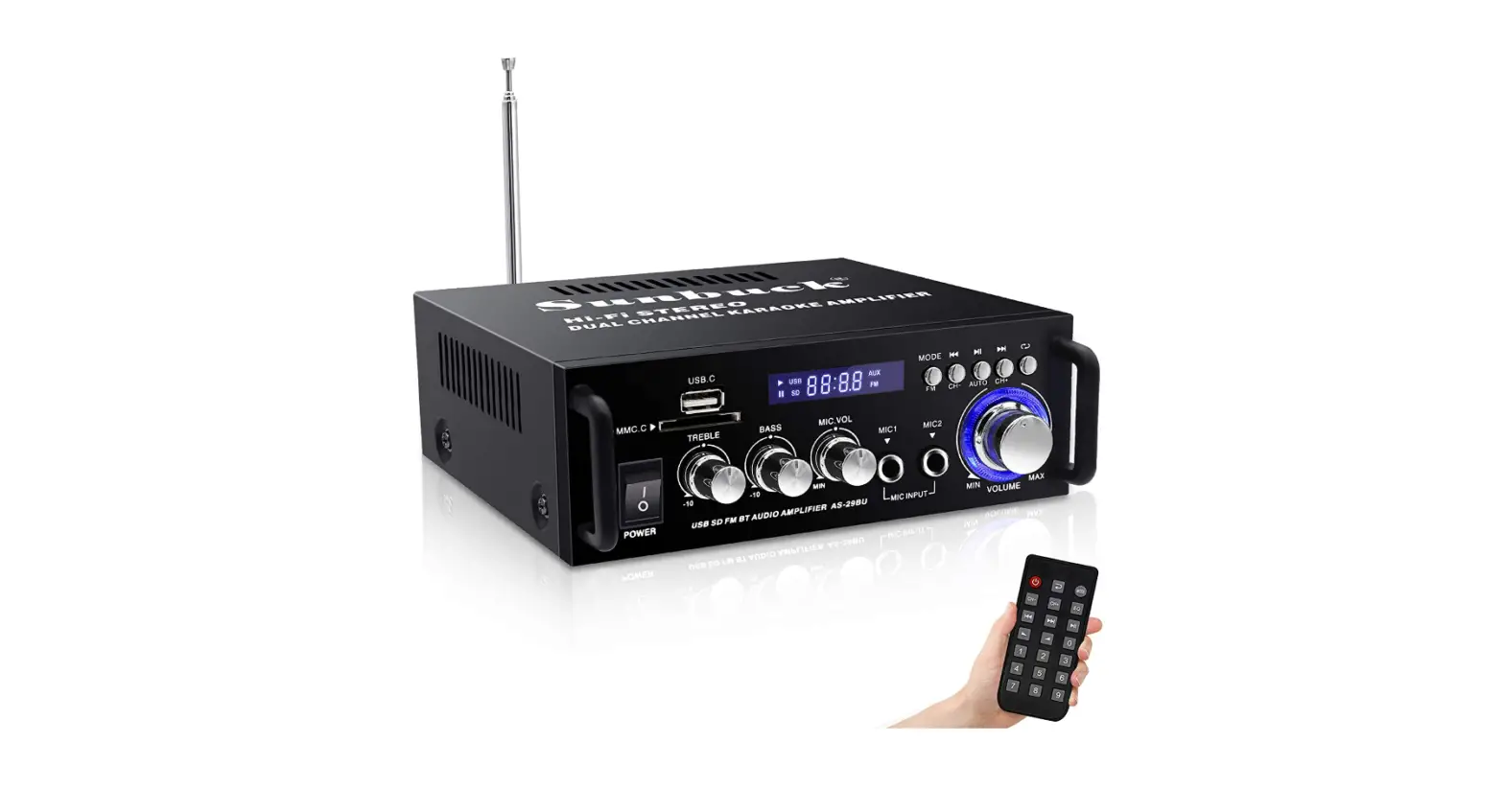Sunbuck Wireless Bluetooth Stereo Amplifier System – 110v 180w Dual Channel Sound-complete Features/user Manual