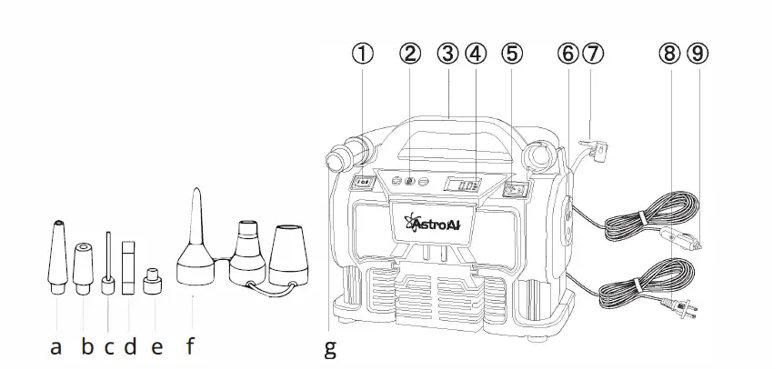 AstroAI-JYP160-Electric-Pump-Portable-Multifunctional-Air-Compressor-FIG-1