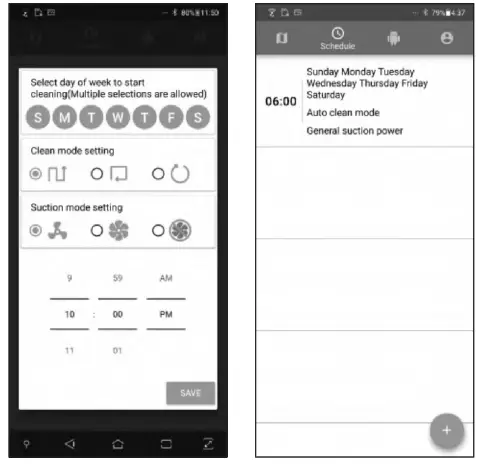 ADDA ZD24W Robotic Vacuum Cleaner - Scheduling setting from APP