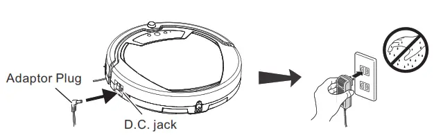 ADDA ZD24W Robotic Vacuum Cleaner - adaptor plug