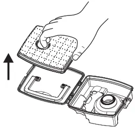 ADDA ZD24W Robotic Vacuum Cleaner - out the filter