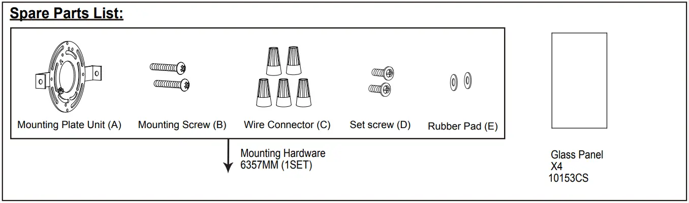 VAXCEL Medinah 1 Light 12 inch Textured Whit Spare Parts List