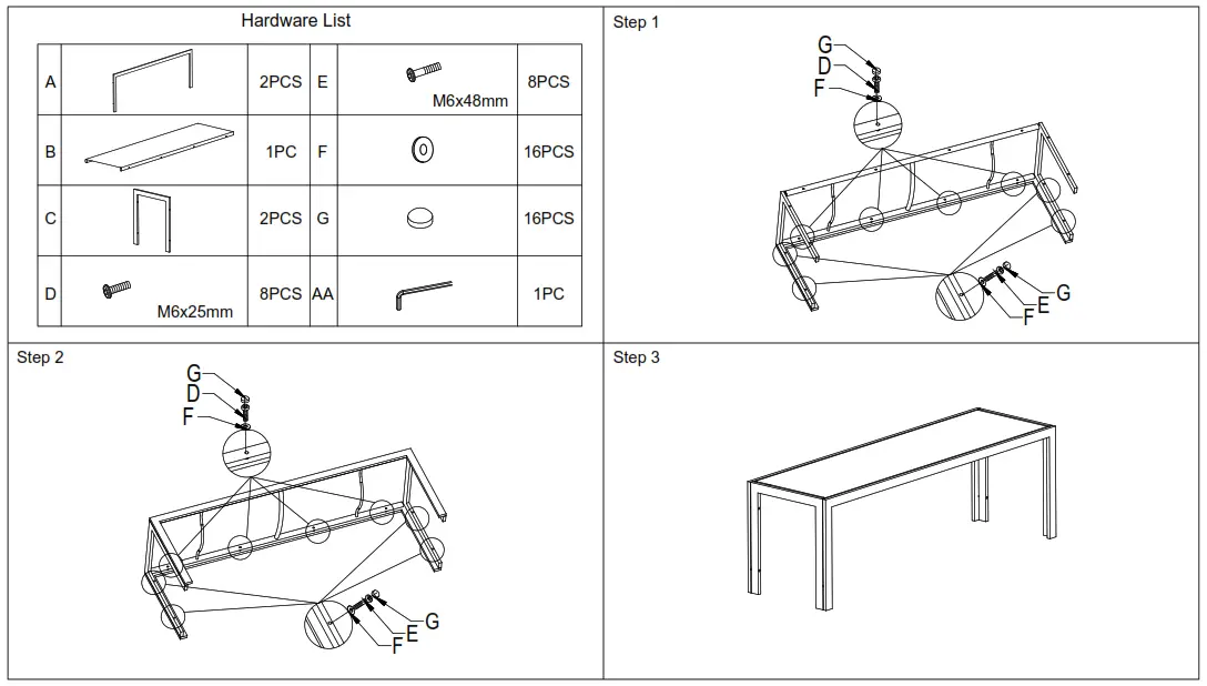 Kmart Assembly Instruction - fig 1
