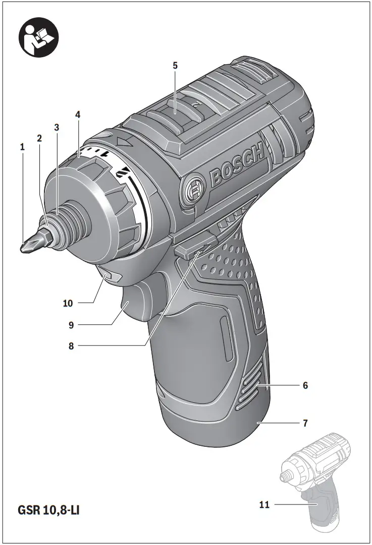 BOSCH GSR 108 LI Professional Cordless Screw Driver - Fig 1