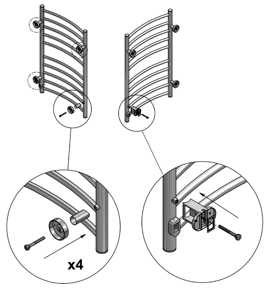 CUR AQUA 007228 Heated Towel Rail - fig1