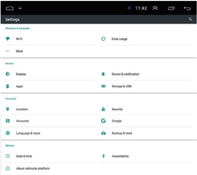 KROAK K-CS01 - Android settings 1