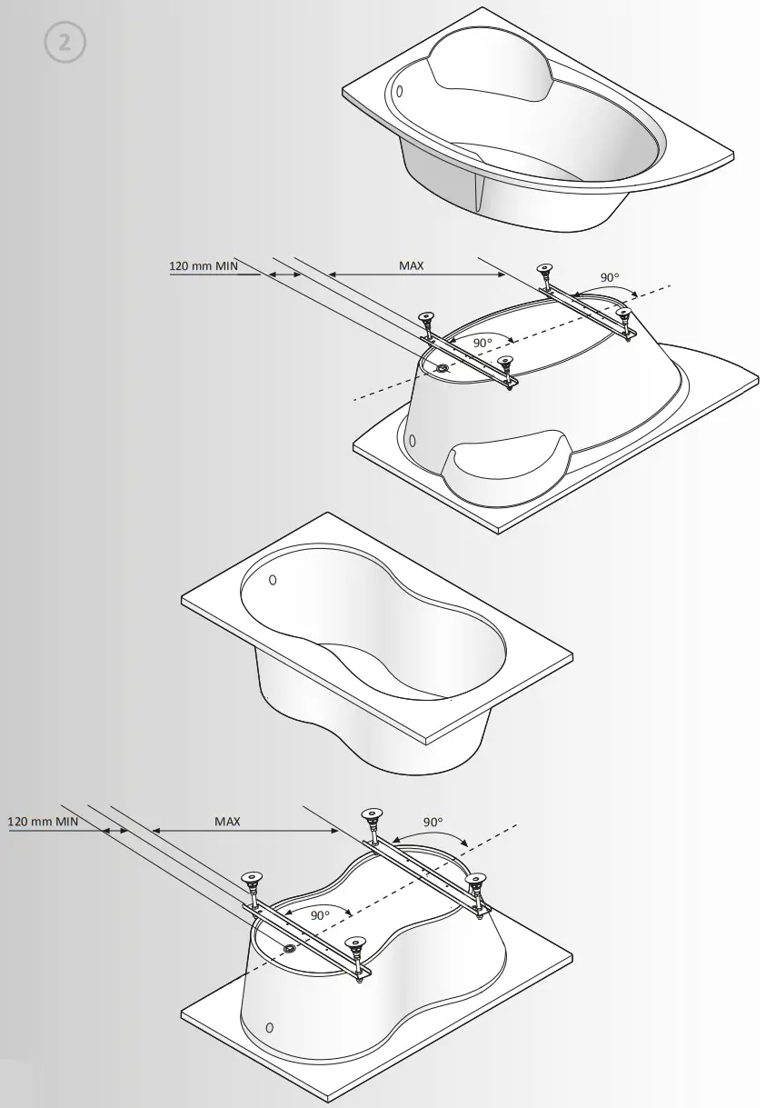 cersanit Acrylic Bath Joanna 140 L - FIG 3