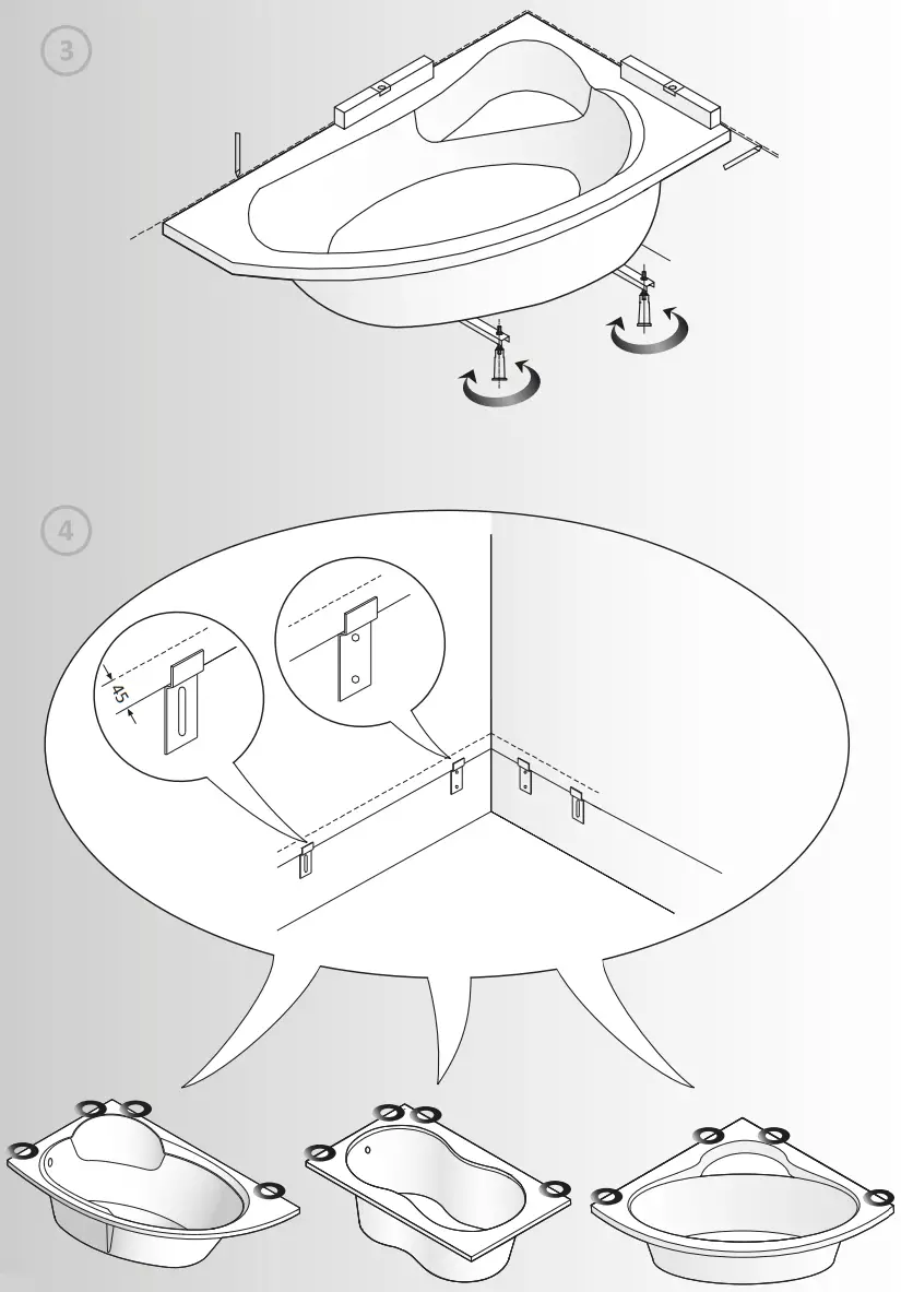 cersanit Acrylic Bath Joanna 140 L - FIG 5