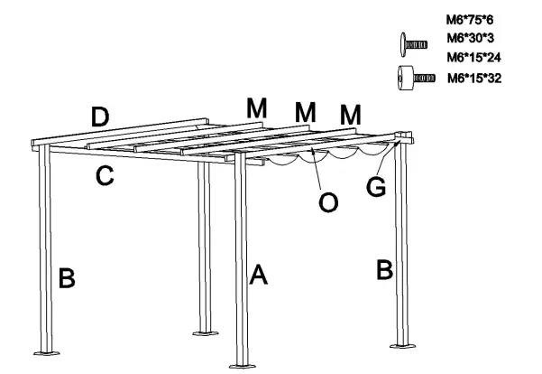 TABELL-1014-4383-Pergola-Large-Wooden-Trellis-Patio-Pavilion-Gazebo-FIG-2