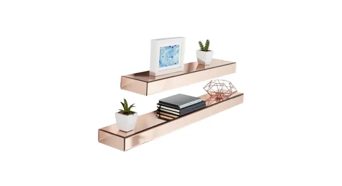 Vonhaus 4000033 S2 Rose Gold Mirrored Shelves Instruction Manual