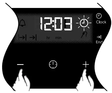 Electrolux EVE614 Multifunction Oven with Knob - clock has a 24