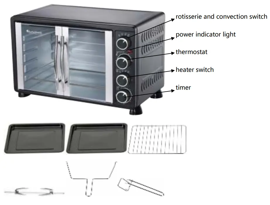 TurboTronics TT FEO45 Electric Oven- fig1