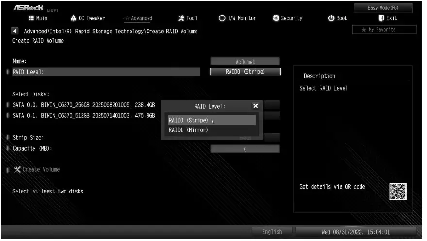 ASRock Configuring a RAID Array Using UEFI Setup Utility-5