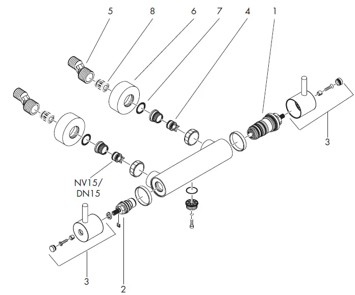hansgrohe Ecostat 1001 SL Care Thermostatic Bath and Shower Mixer-17