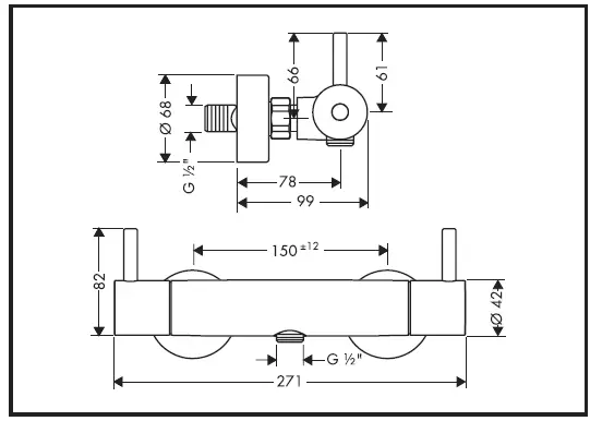 hansgrohe Ecostat 1001 SL Care Thermostatic Bath and Shower Mixer-4