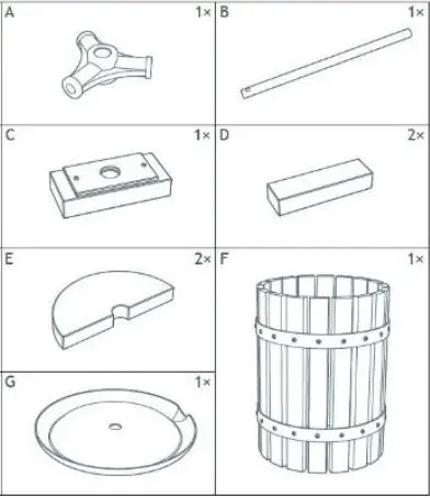 Grouw 70228 18 Strong Juice Press Instruction Manual - Parts overview