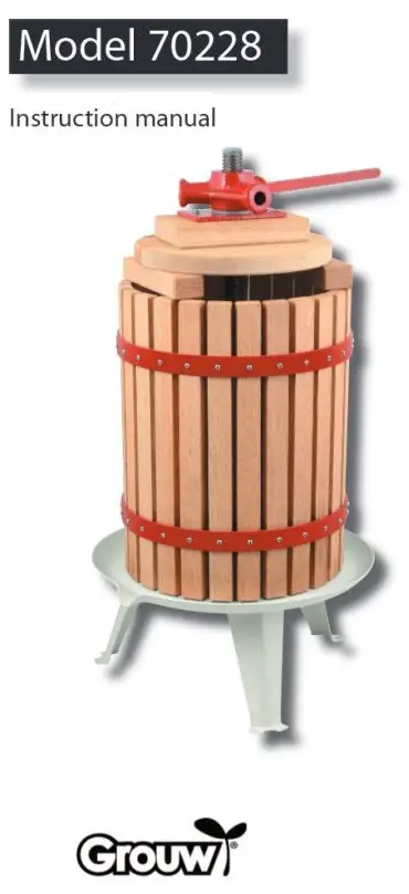 Grouw 70228 18 Strong Juice Press Instruction Manual