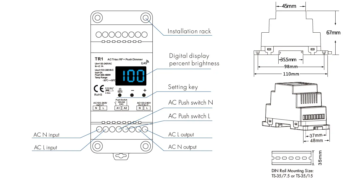 TR1-AC-Triac-RF +-Push-Dimmer-FIG-1