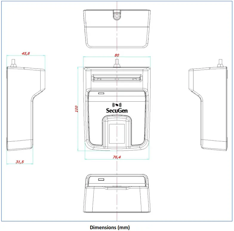 SecuGen XU20ASCL Hamster Pro Trio Fingerprint Sensor - Figure 1