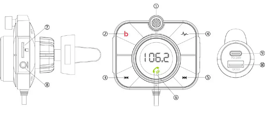 AKAI-FMT-95BT-FM-Transmitter-and-Bluetooth-Car-Kit-fig-1