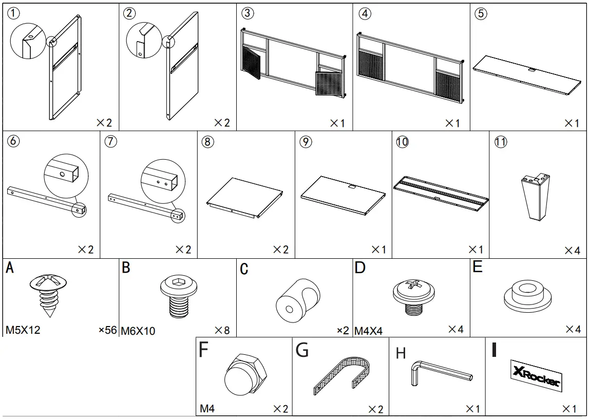 XRocker Mesh-Tek Gaming TV Unit - FIG 2