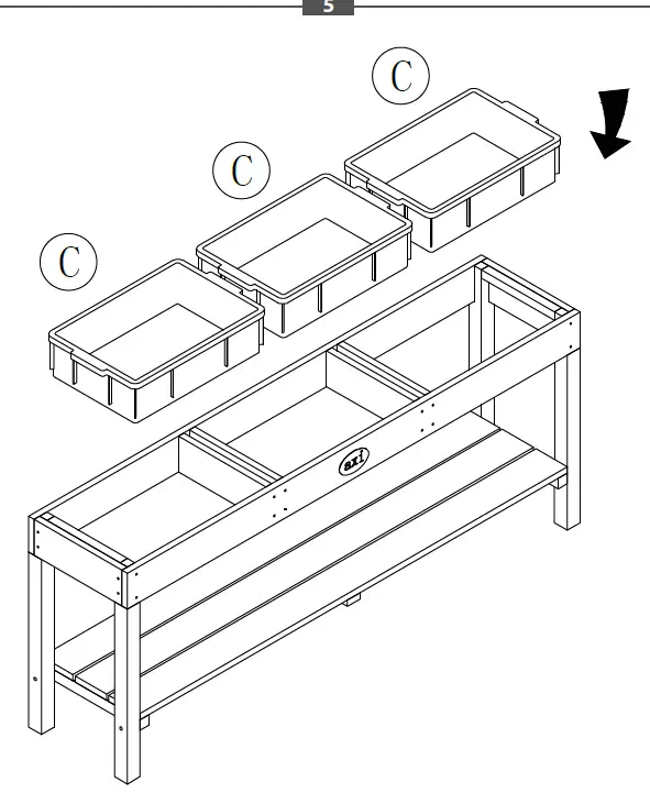 axi Activities Table with 3 Bins Natural Brown Bleu 4
