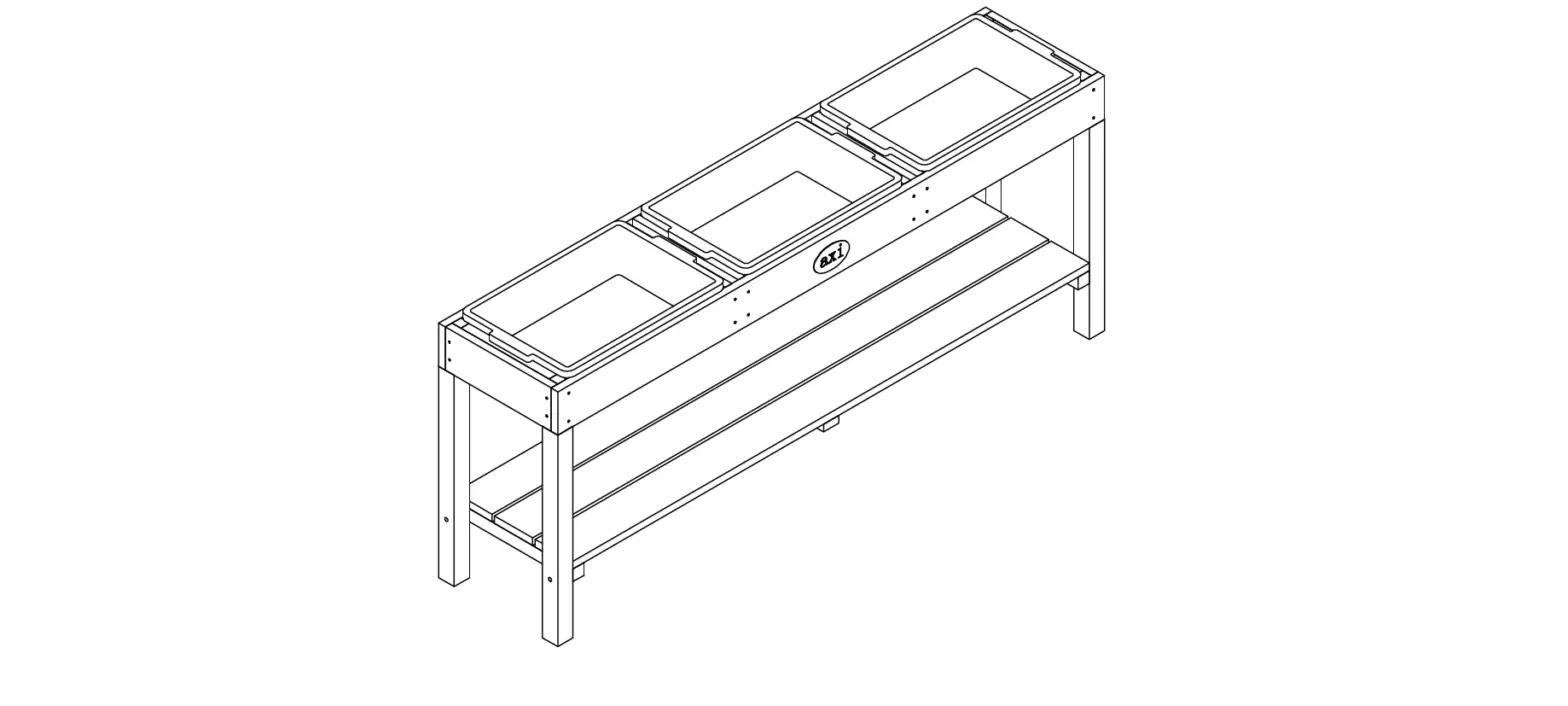 Axi Activities Table With 3 Bins Natural Brown Bleu Instruction Manual