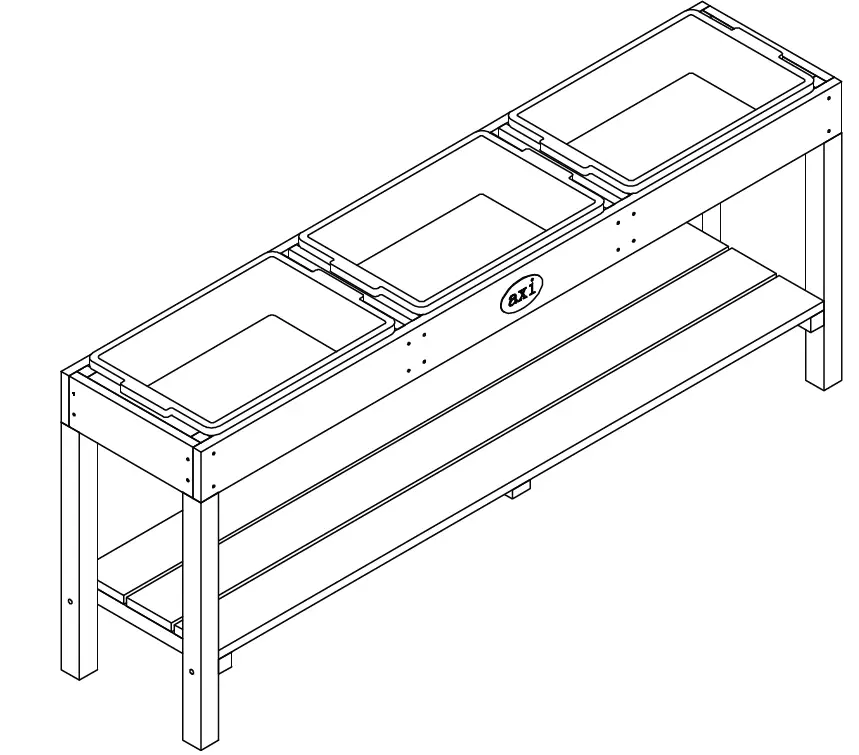axi Activities Table with 3 Bins Natural Brown Bleu